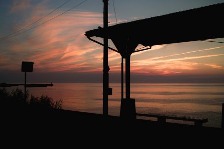 下灘駅は夕暮れて