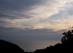 焼けない夕空とひぐらしの声