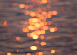 夕陽は海面で揺らめく