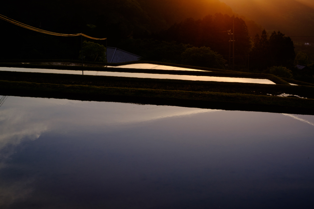 暮れ棚田の幽寂